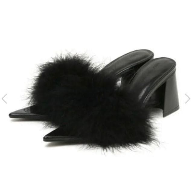 靴 Melt the Lady pointed toe fur mule 39