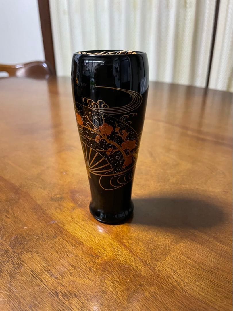 利休扇面蒔絵茶箱　輪島塗　市中五稜作