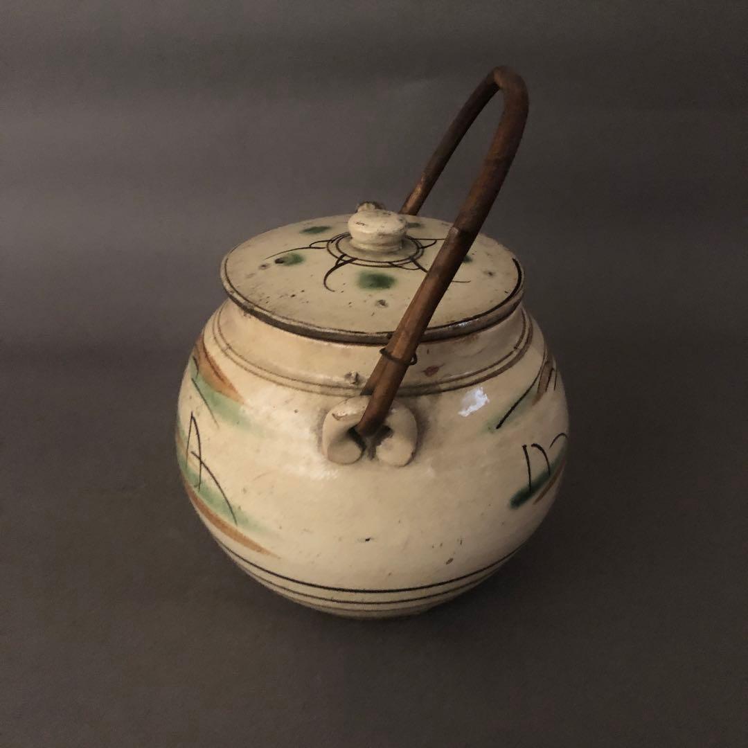 益子焼 色絵山水紋 土瓶