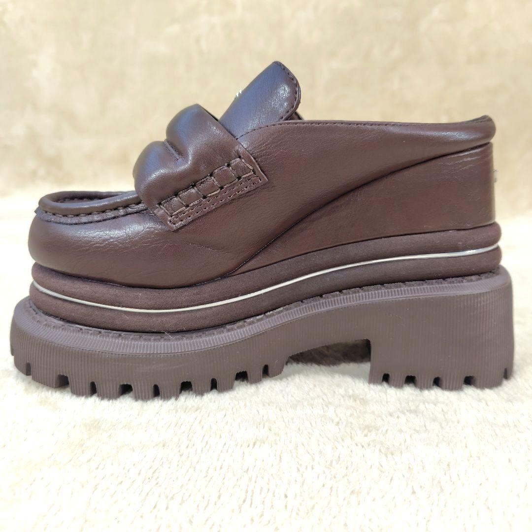 極美品 LANA着用モデル イエロー シューズ 厚底ローファー ブラウン 23