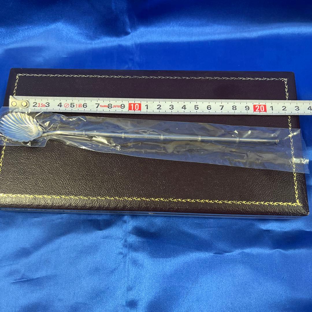 銀製　ストロースプーン　6本セット　掃除用ブラシ付き