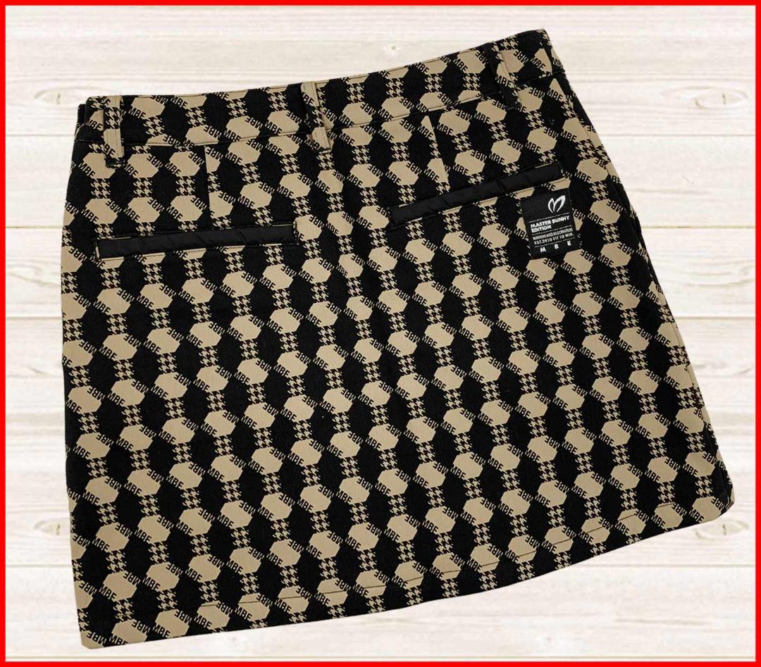 【新品】マスターバニーゴルフスカートボンディングプリント5ポケットベージュ0S