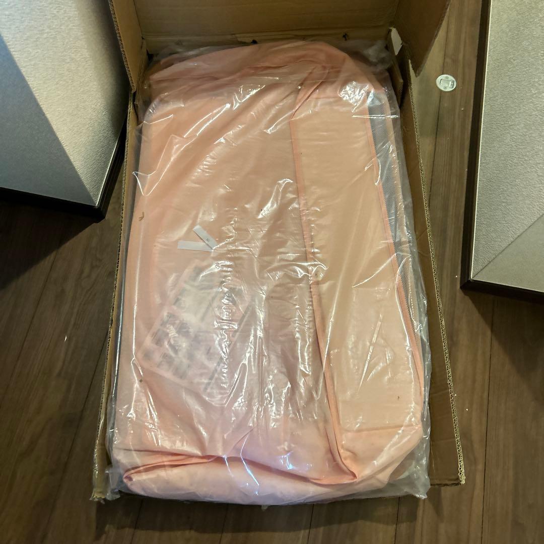 【未使用】ピンク　ベビーベッド　高さ調整　キャスター付き　蚊帳