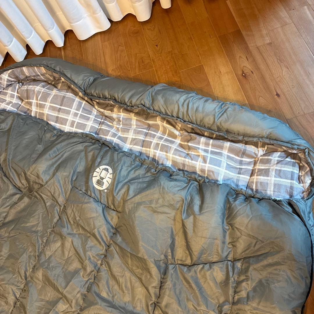 コールマン　二人用寝袋　ハドソンダブル　グレー　チェック柄