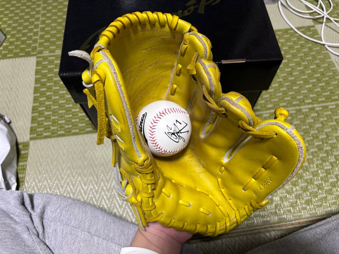 MizunoPro ミズノプロ 軟式投手用グローブ イエロー HAGAJAPAN