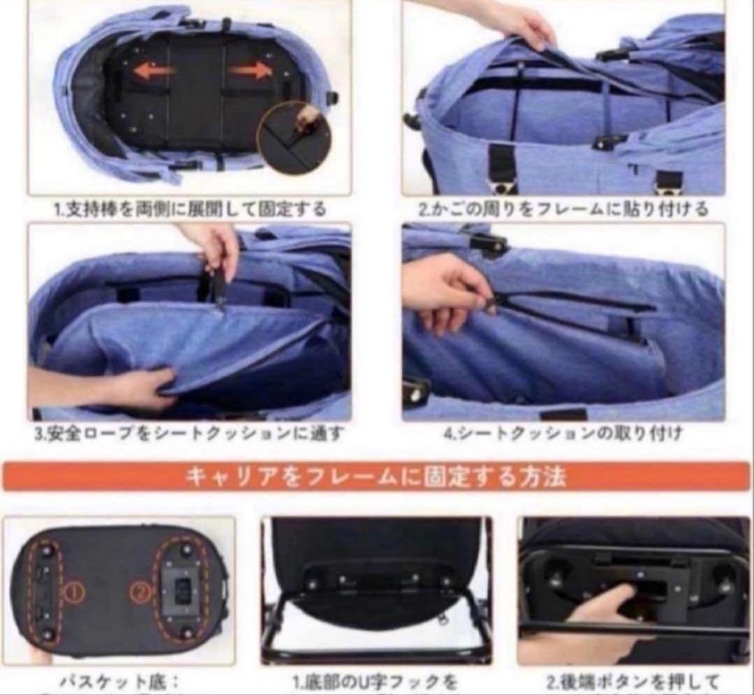 ✨ペットカート 分離式 折り畳み式 犬カート 猫 軽量 ペット用カート ブルー✨