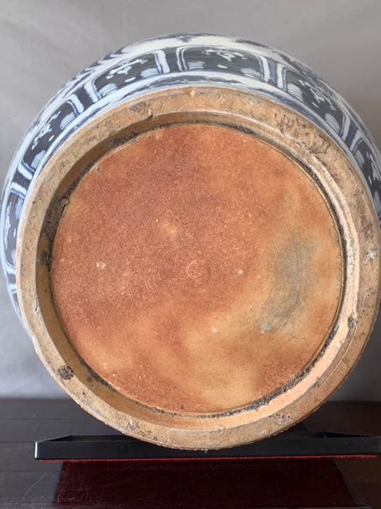 中国古美術　国宝写し明中期時代染付龍鳳凰文壺/K26