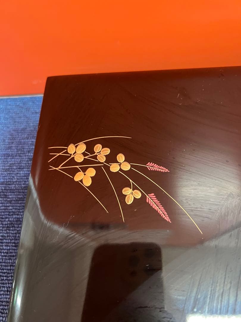 1199 木箱　書類入　小物入　花うさぎ　未使用