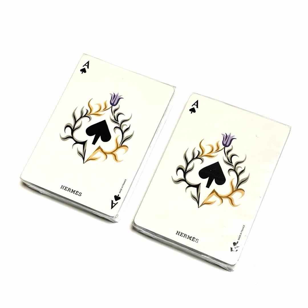 HERMES トランプセット 青 赤 2デッキ 美品 未開封 箱付き