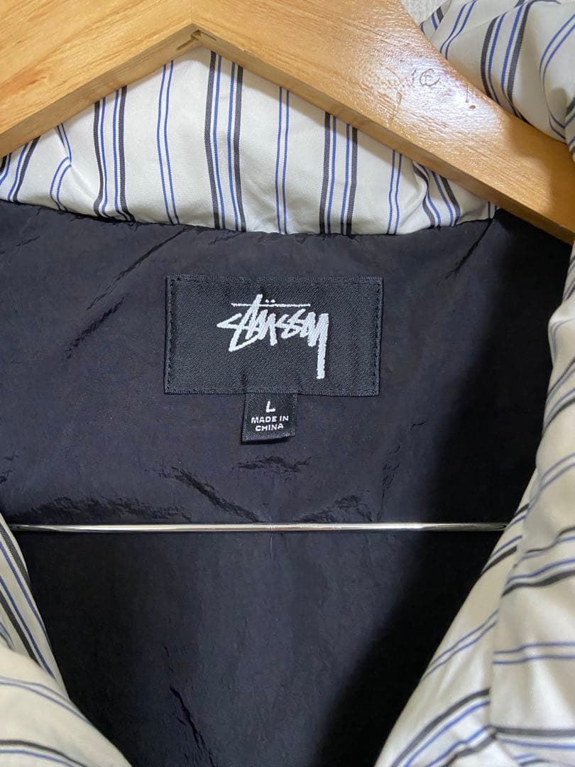 Stussy ストライプ柄 ダウンジャケット Lサイズ