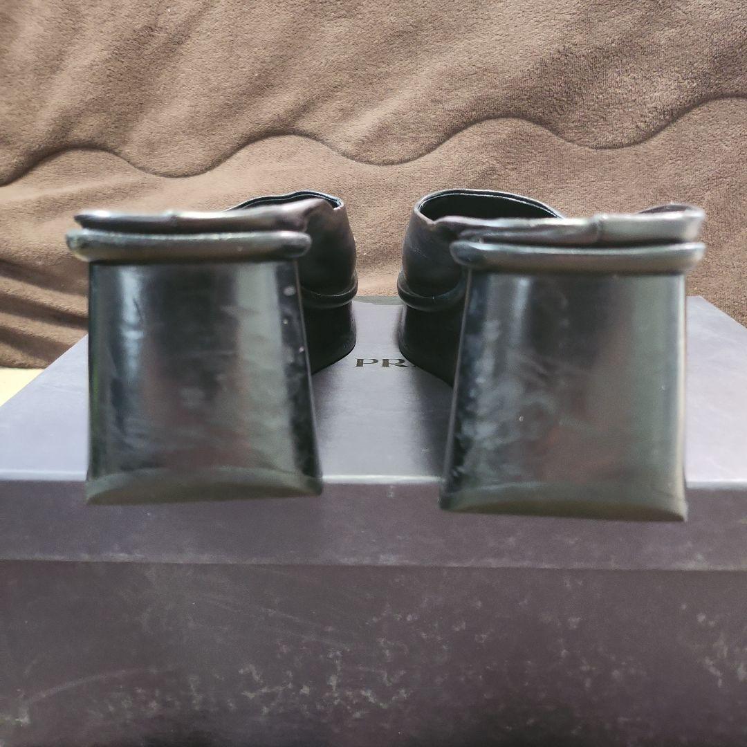 PRADA 黒 レザー ミュールサンダル　23.5cm前後位　正規品