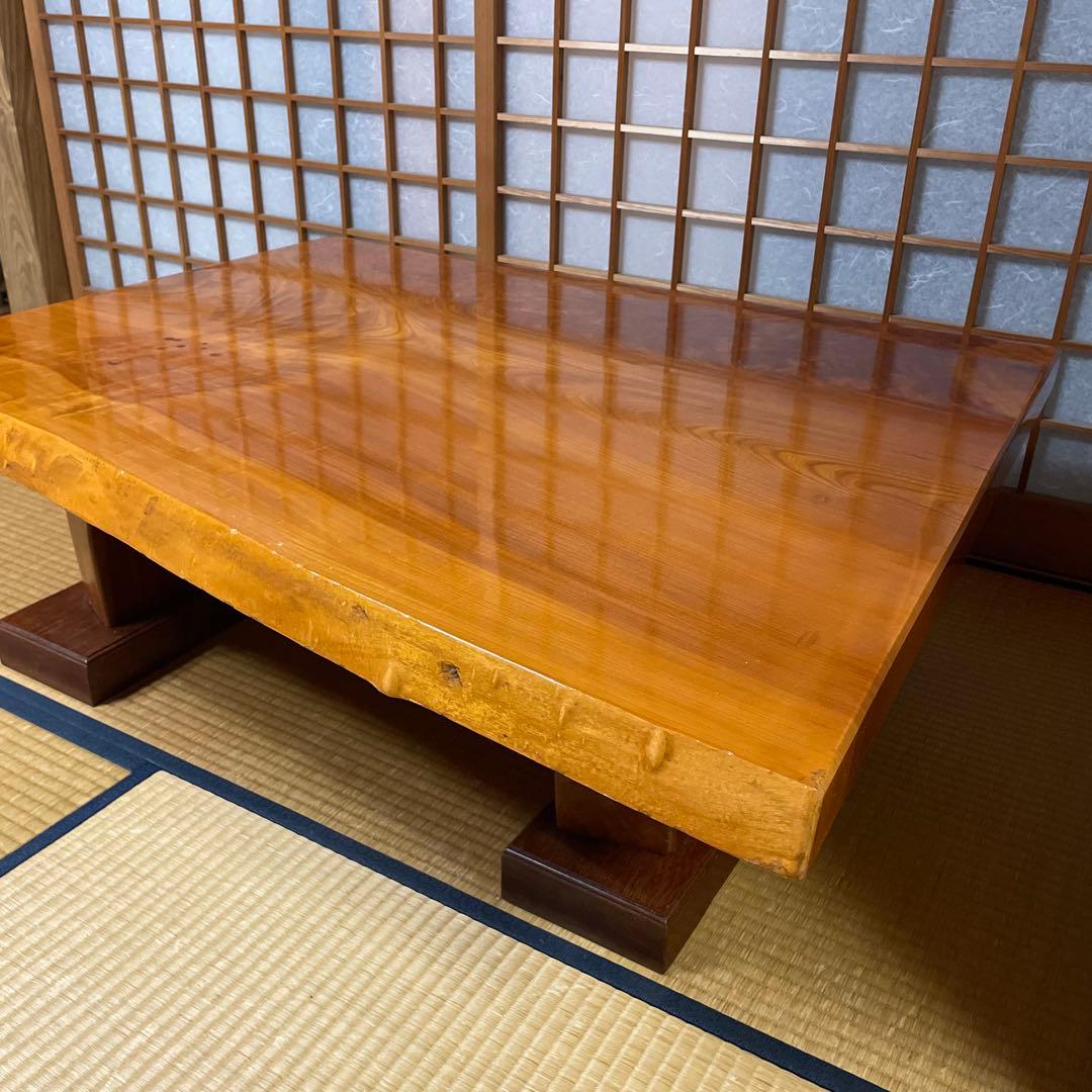 【銘木】欅 無垢一枚板 センターテーブル 注文品 特注品 珍品 昭和レトロ