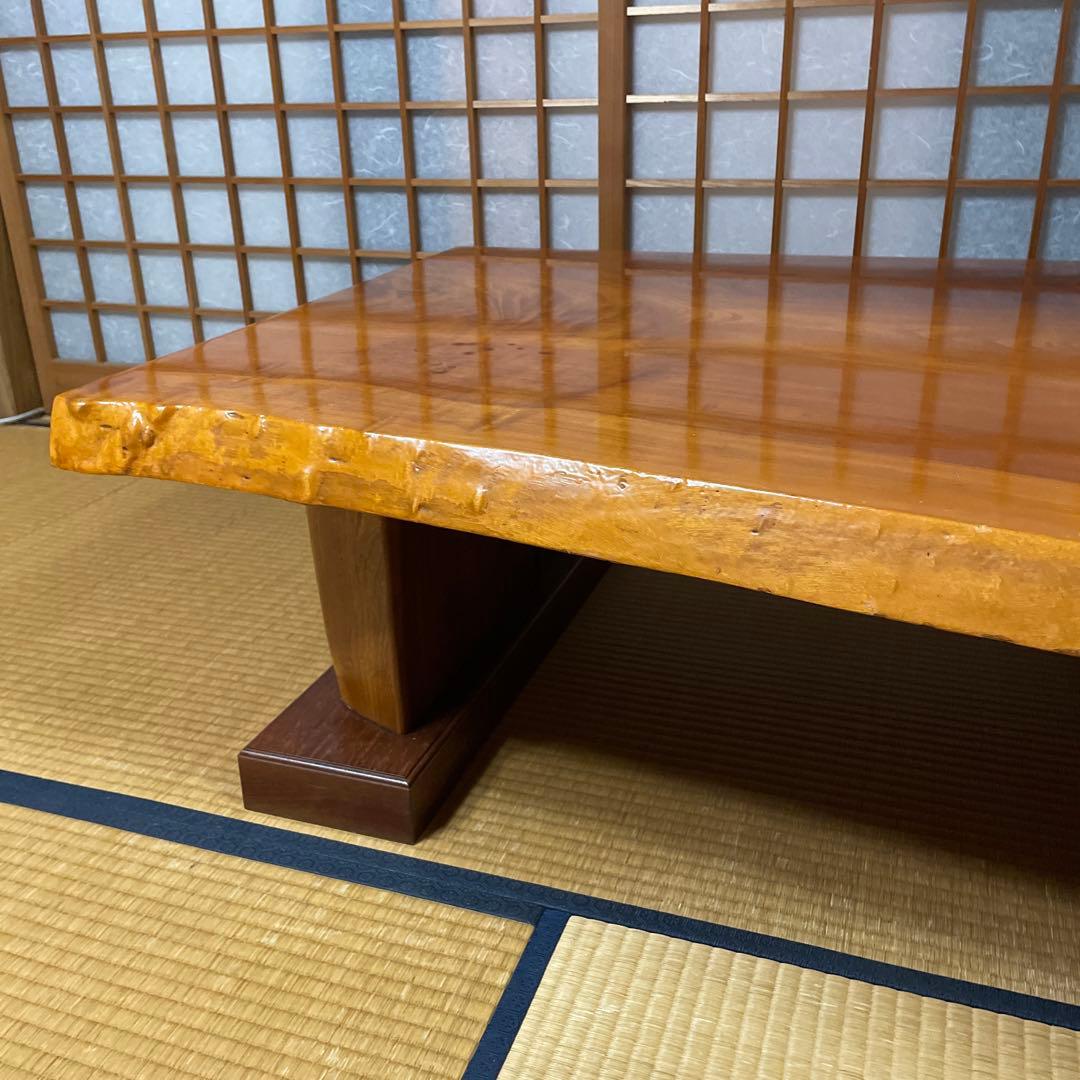 【銘木】欅 無垢一枚板 センターテーブル 注文品 特注品 珍品 昭和レトロ
