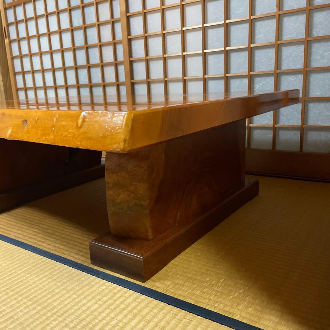【銘木】欅 無垢一枚板 センターテーブル 注文品 特注品 珍品 昭和レトロ