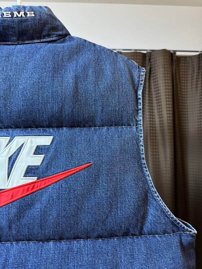 Supreme/Nike Denim Puffer Vest Lサイズ