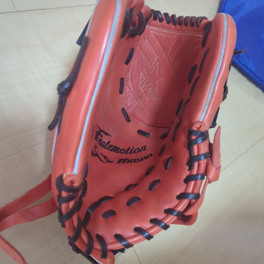 ミズノ 軟式野球グローブ オレンジ