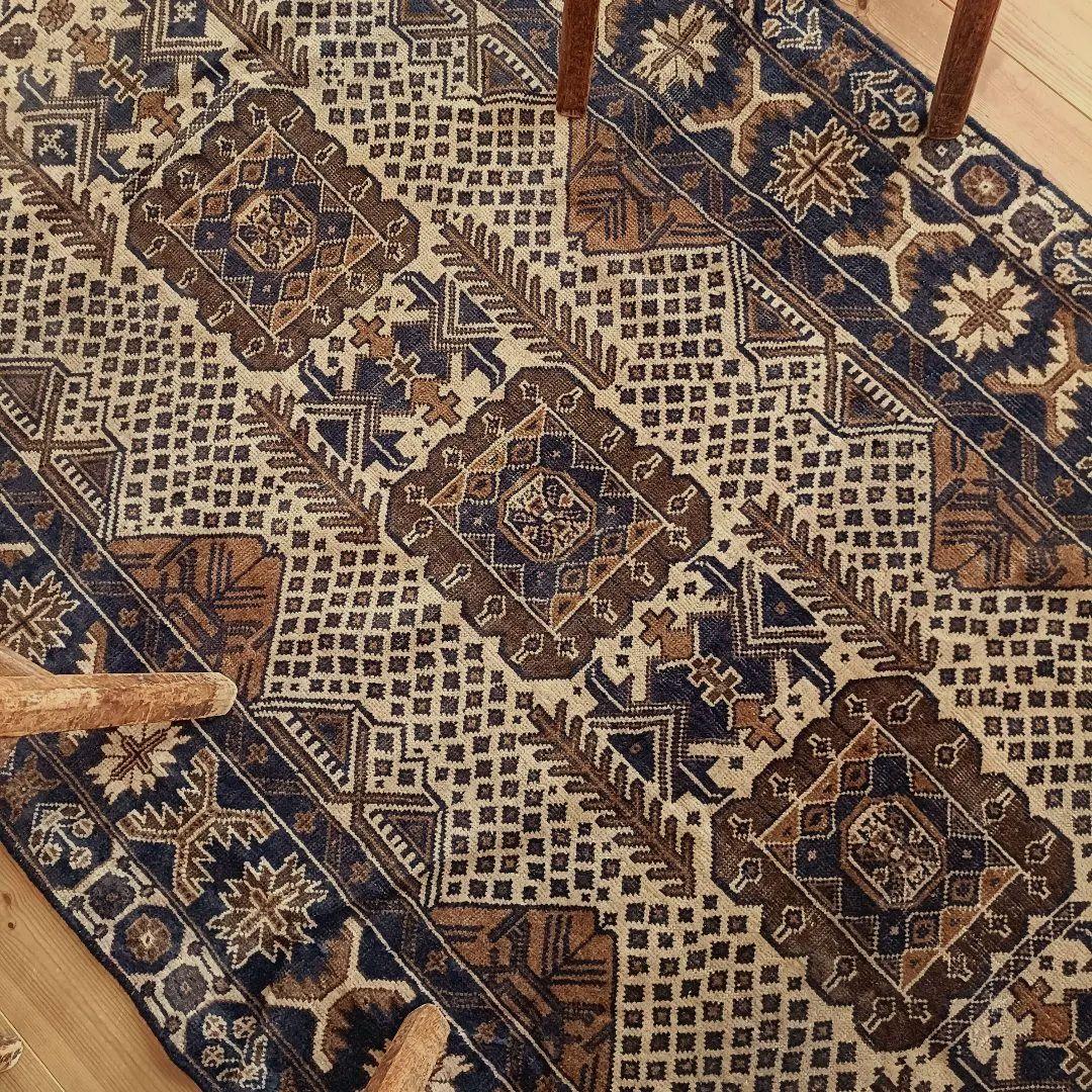 【値下げご依頼】60s ロング！L195cm トライバルラグ ヴィンテージラグ