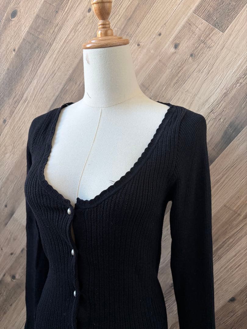 ドルチェアンドガッバーナ リブ編み パールボタン 長袖 ニット カーディガン