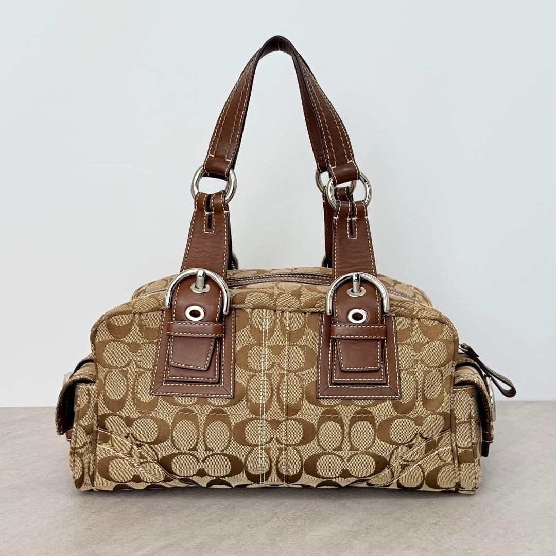 バッグ Coach Signature Canvas Satchel Bag