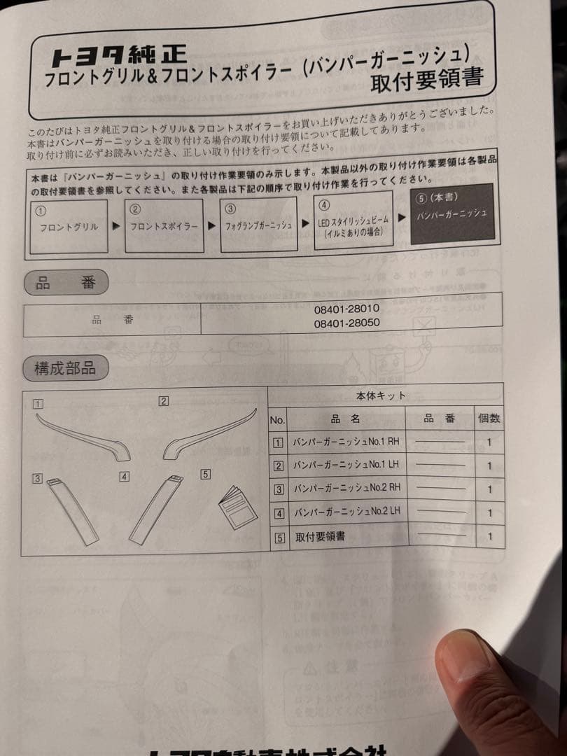 エスクァイア前期　トヨタオリジナルエアロガーニッシュ新品