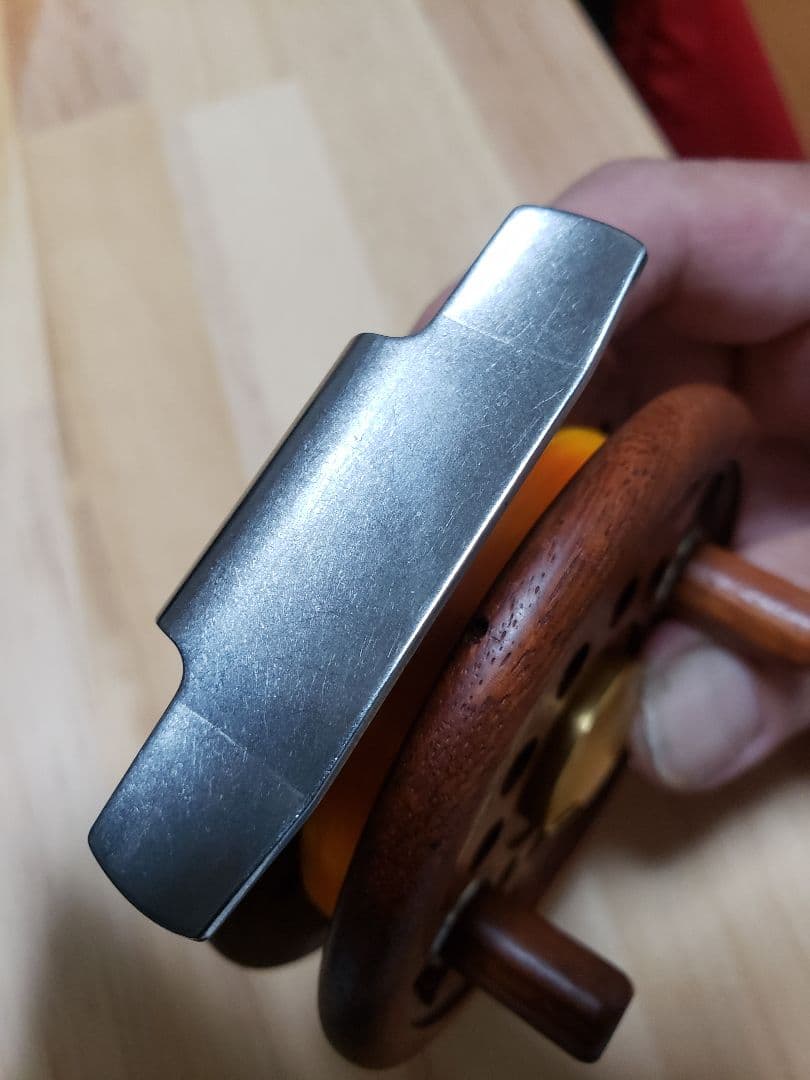 オリムピック 落し駒Ⅱ リール タイコリール 黒鯛 ヘチ 花梨 木製リール