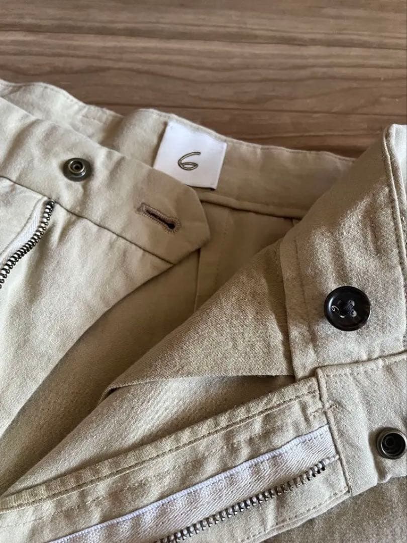 ＜6(ROKU)＞コットンチノワイドパンツ