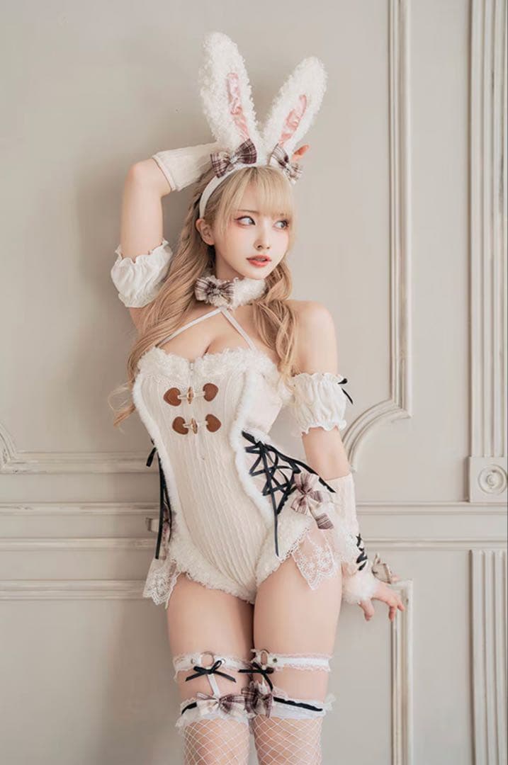 メルトニットバニー　ホワイト×ホワイト　S【Malymoon/マリームーン】