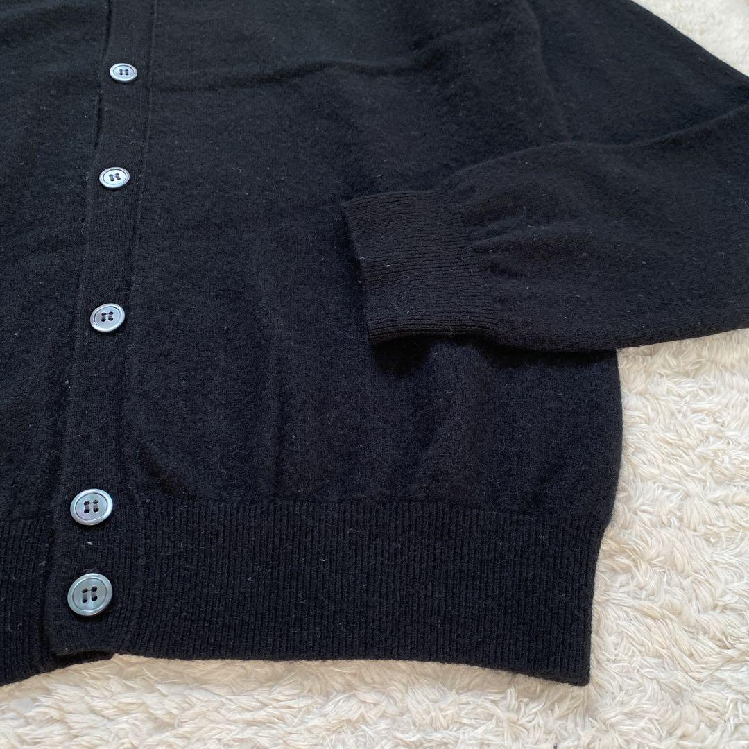 高級カシミヤ100%高島屋 TAKASHIMAYA★Vネックカーディガン黒 L