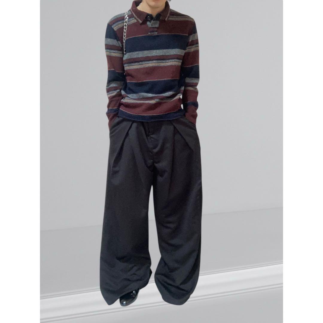 Tee【kolor】BORDER KNIT POLO 3109T