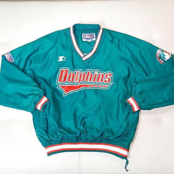 マイアミ・ドルフィンズ スターター プルオーバー ナイロンジャケット L ピステ