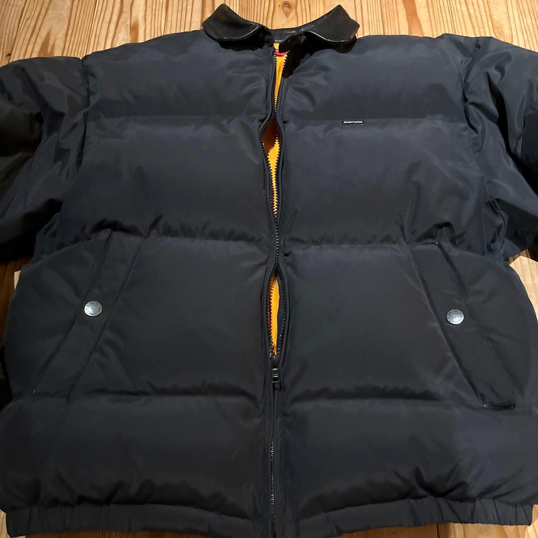 ジャケット・アウター Supreme Leather Collar Puffy Jacket /M