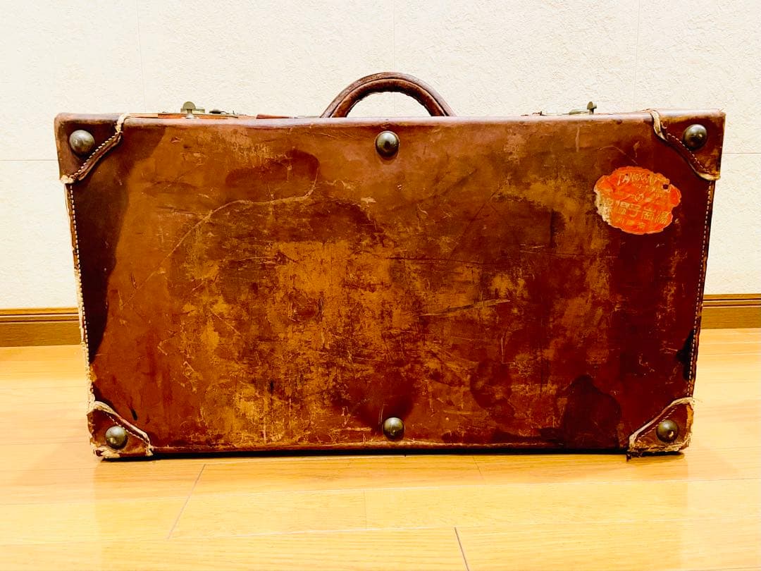 アンティークトランク 戦前品 満州国時代物 激レア 本革トランク