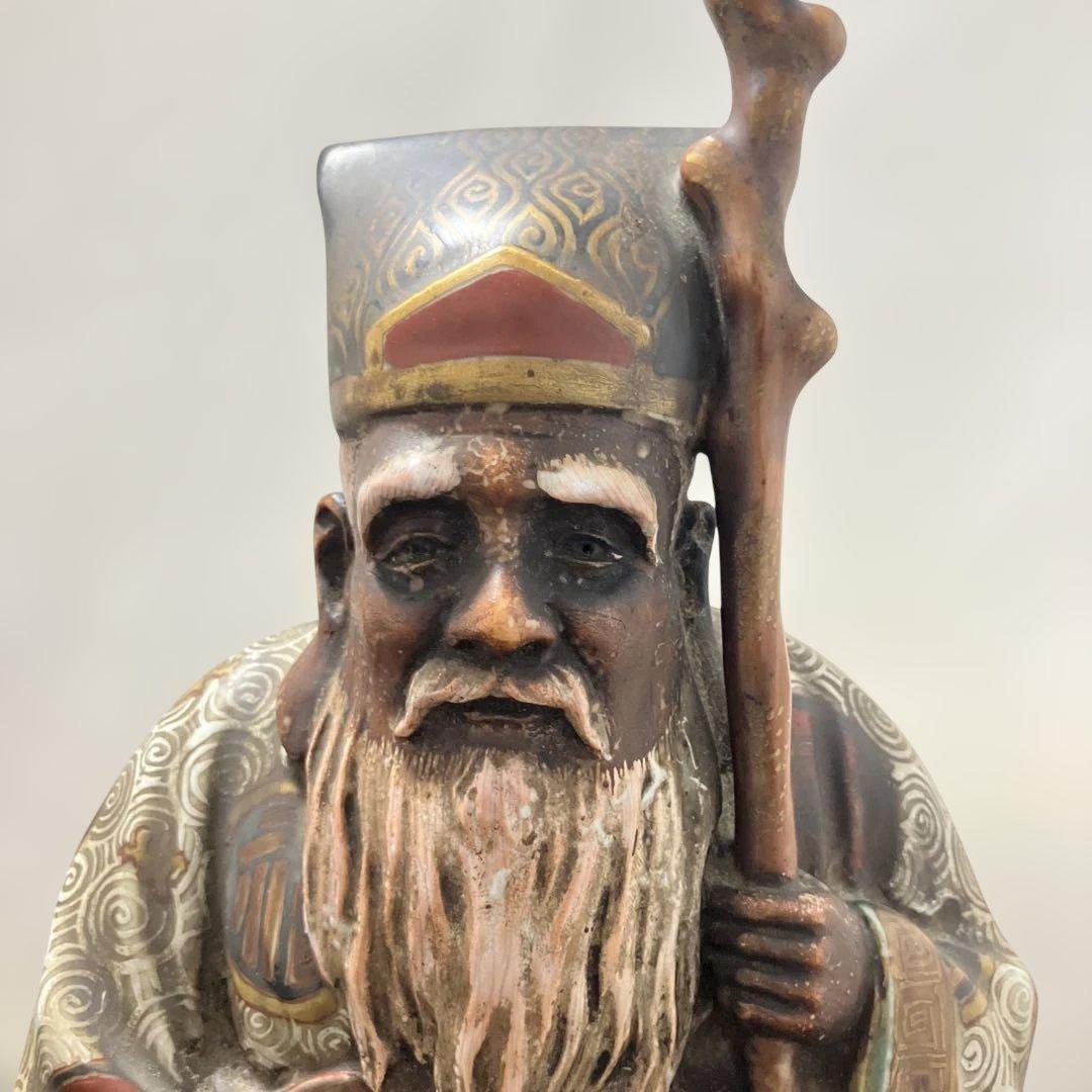 (2-50)九谷焼寿老人像約28cm