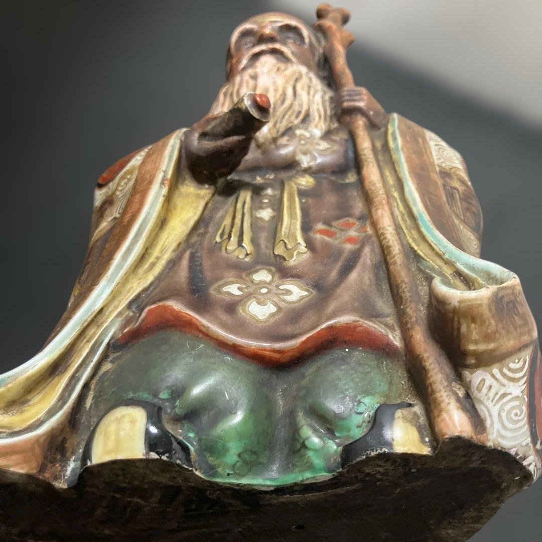 (2-50)九谷焼寿老人像約28cm