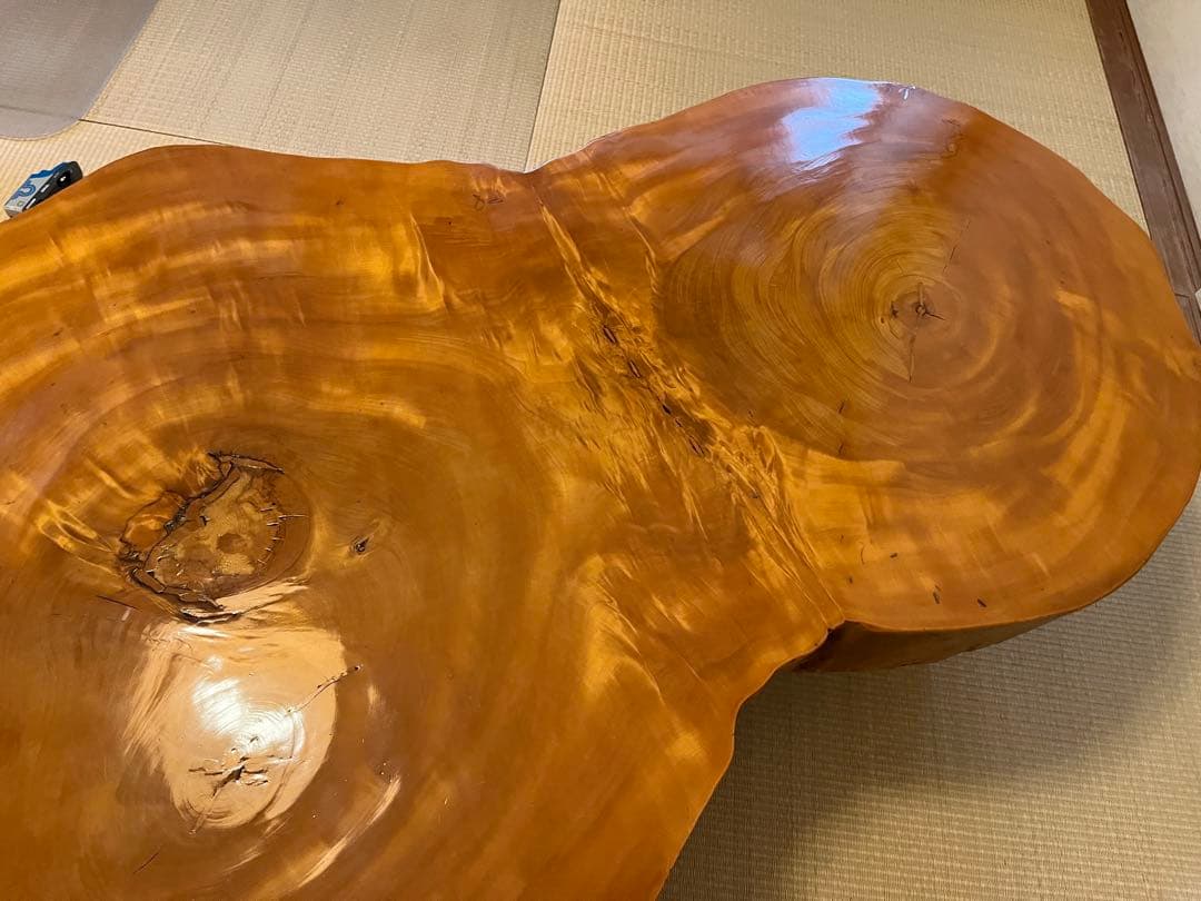 天然木　一枚板　ローテーブル　アンティーク