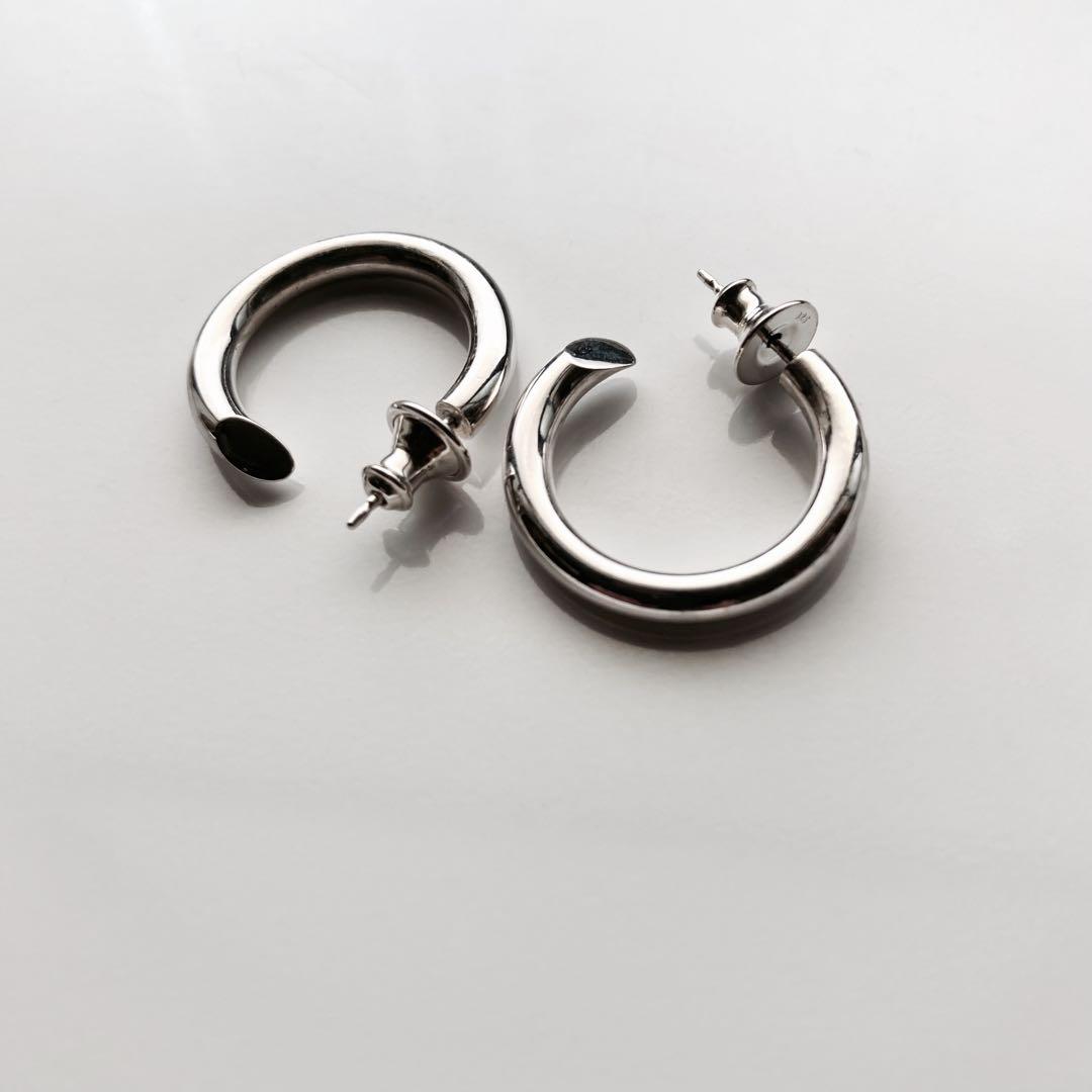 新春限定価格　新品 【 3mm×21mm 】両耳用 シルバー925 フープピアス