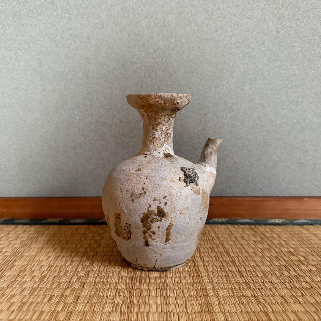 古瀬戸 初期水瓶 水差 水滴 鎌倉時代 花瓶 猿投 古常滑 古美術 骨董 無傷