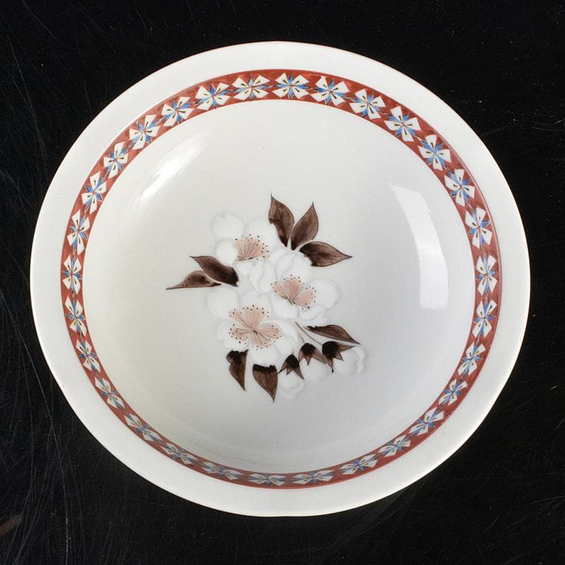 九谷焼　後上俊香(俊子)作　色絵　銘々皿　5客　共箱　M　R6010