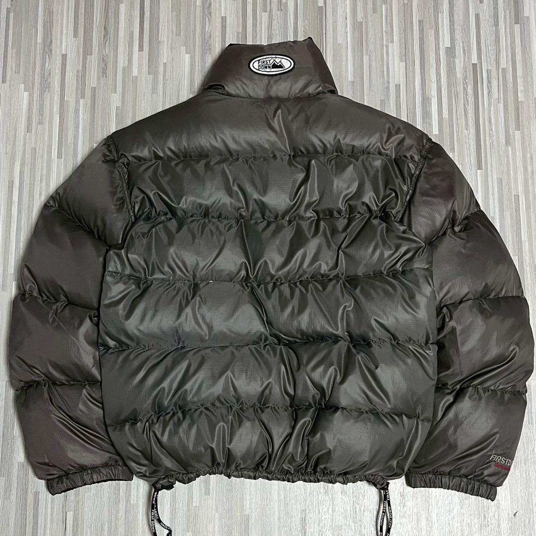 ファーストダウン ダウンジャケット リバーシブル ブラック×ダークグレー LL