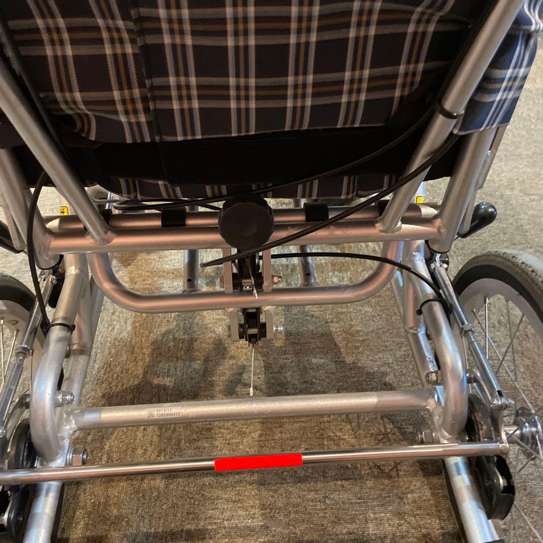 カワムラリクライニング介助用車椅子 チェック柄 アルミフレーム　KXLシリーズ