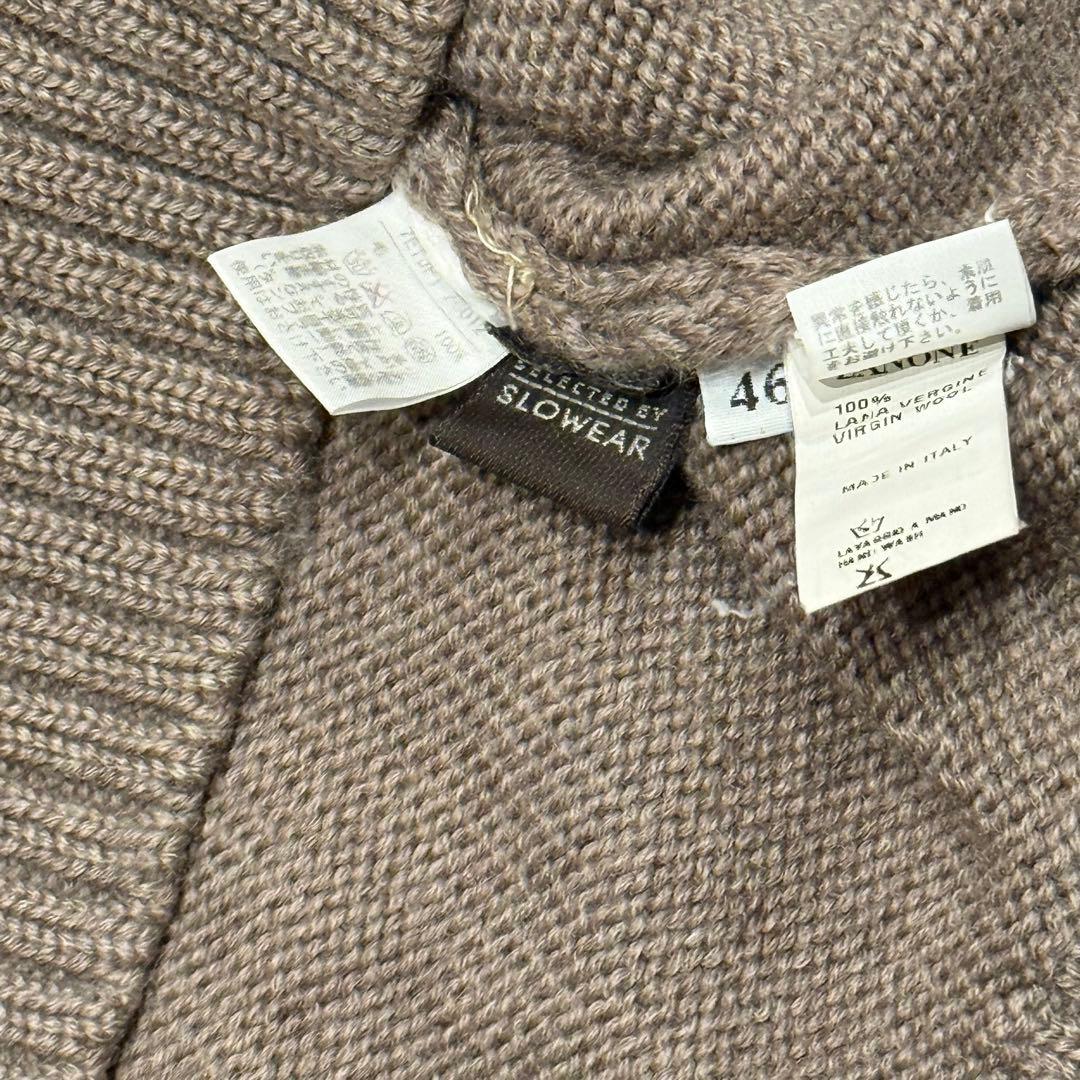 極美品 ザノーネ タートルネックニット 5ゲージ ブラウン 46