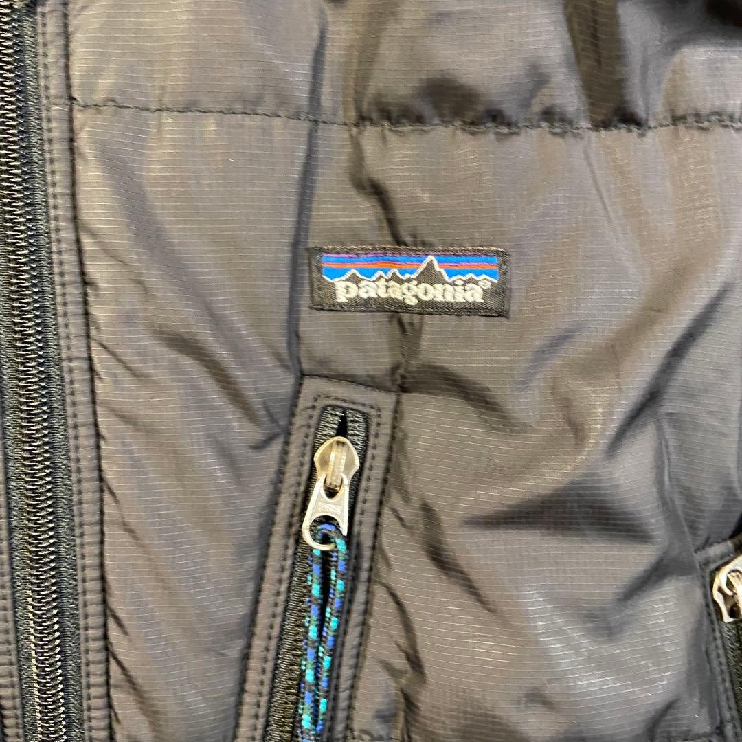 00s Patagonia パフジャケット ブラック L フード付き 2002年