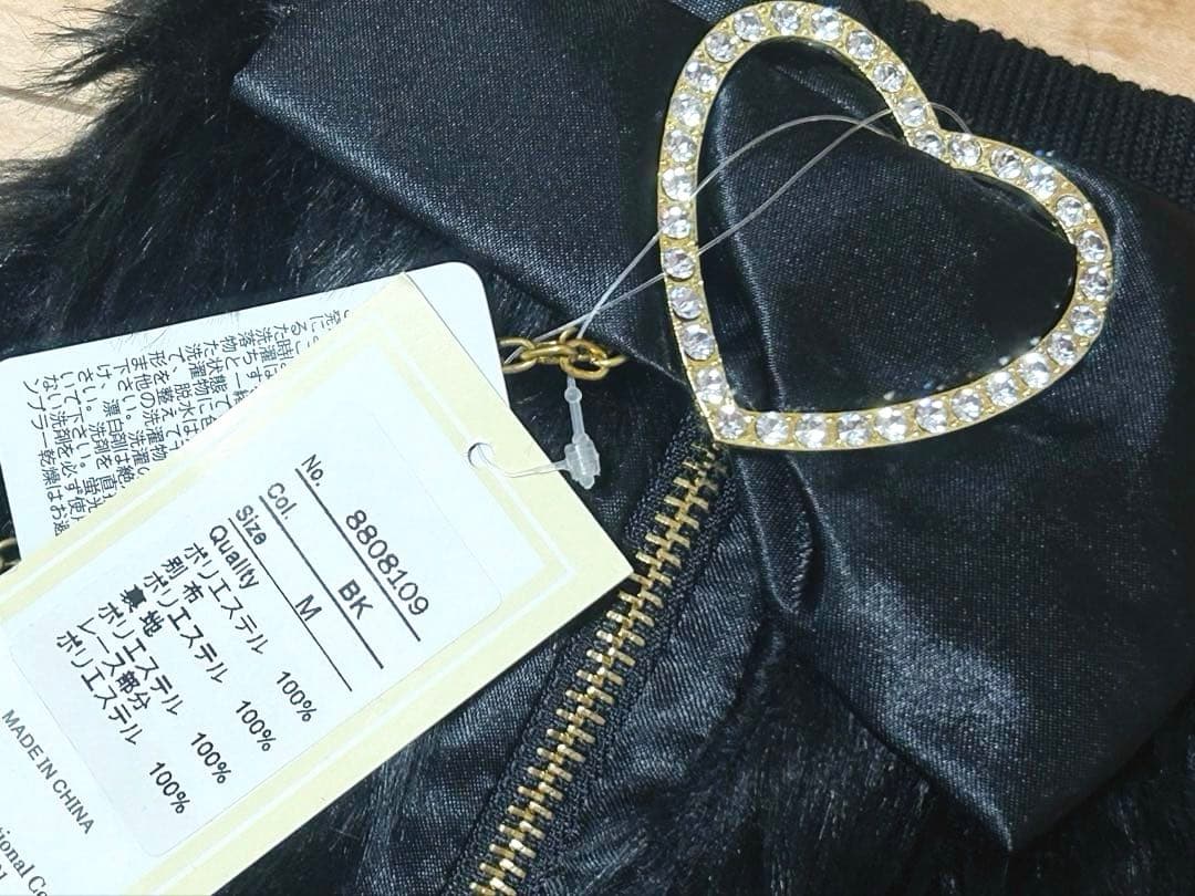 GOLDS♡タグ付き♡ハートバックル♡チェーン♡ファーレッグカバー♡黒×ピンク