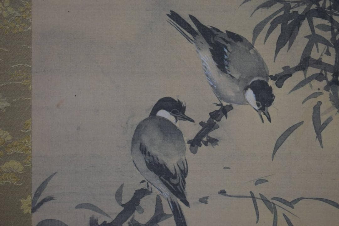 複製/谷文晁/花鳥図/工芸/2-2/布袋屋掛軸HJ-46