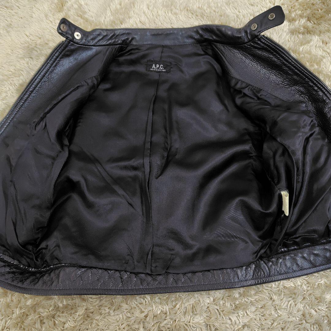 レア A.P.C. 牛革 シングルライダース riri フランス製ヴィンテージ