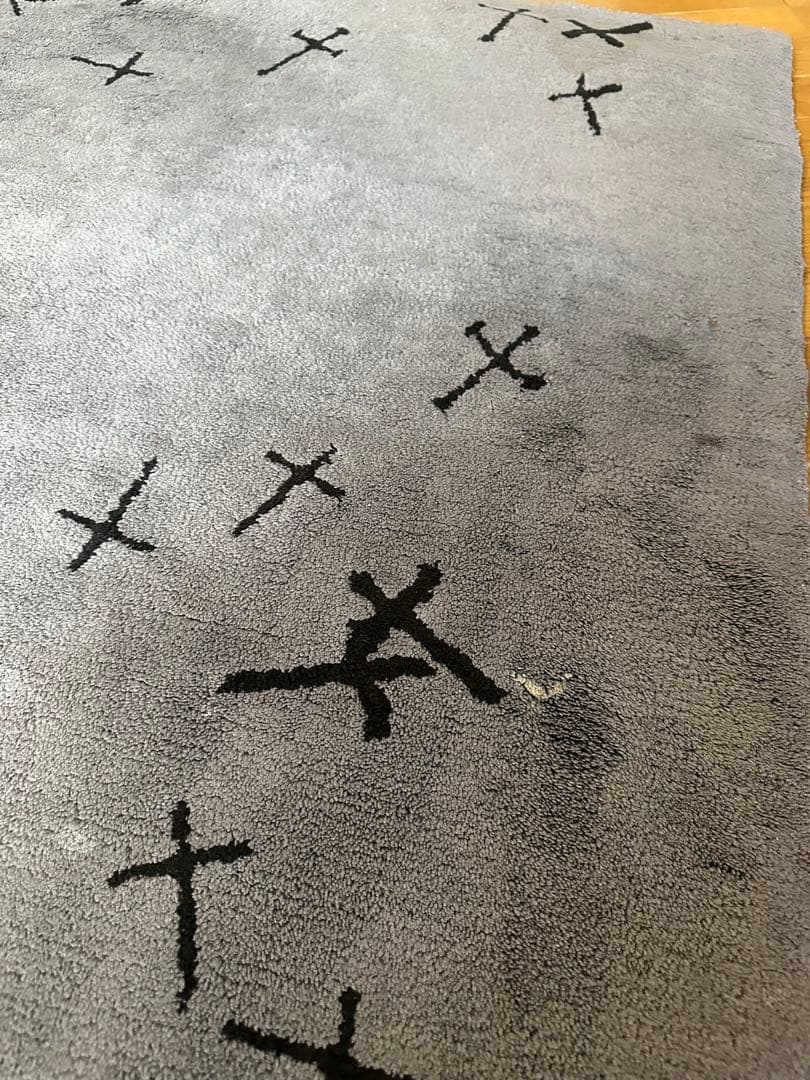 希少！アンダーカバー魔女期　グレー クロス模様 ラグ