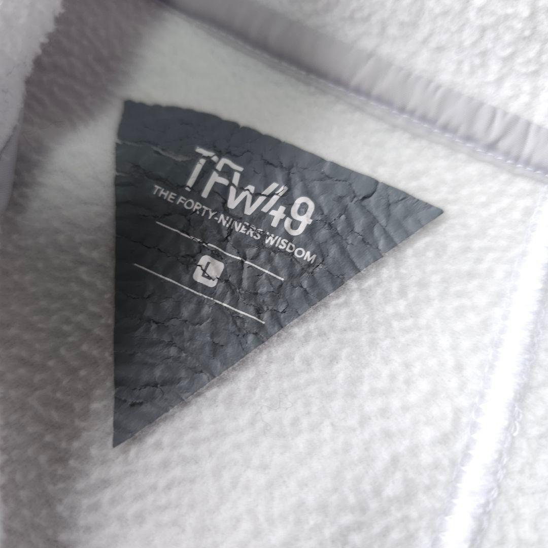 TFW49 異素材 ダンボールニット ハーフジッププルオーバーパーカー L 白