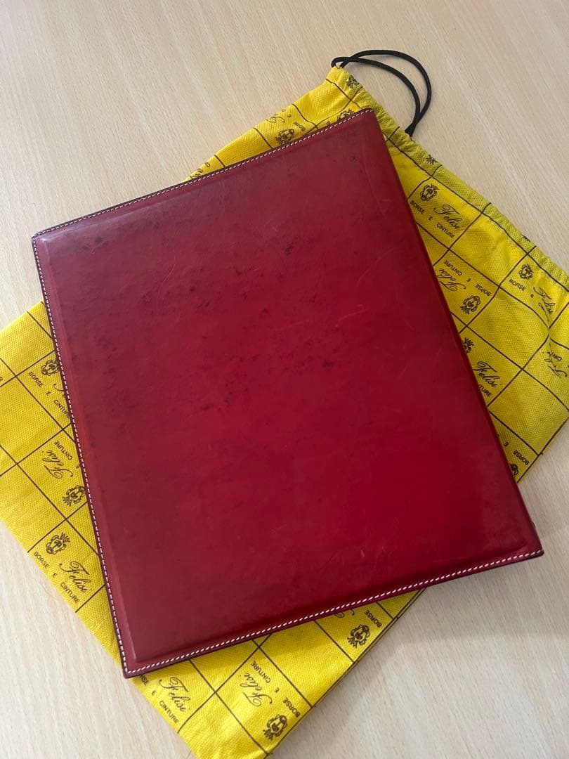 レア！イタリア製★フェリージ★レザーバインダー★A4★イタリアンレッド★牛革★