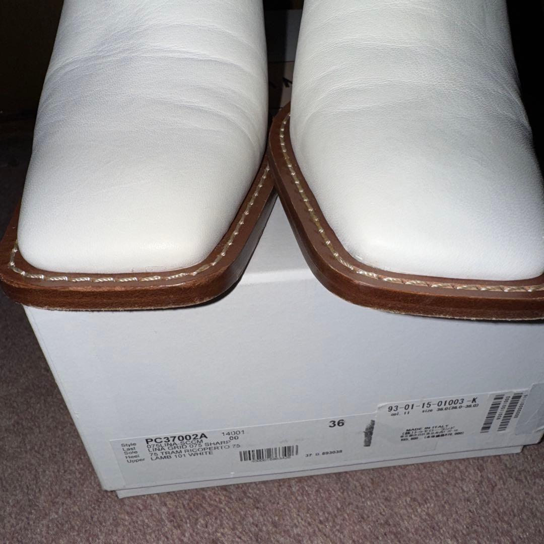 プランシー PLAN C 白レザーヒールシューズ　marni