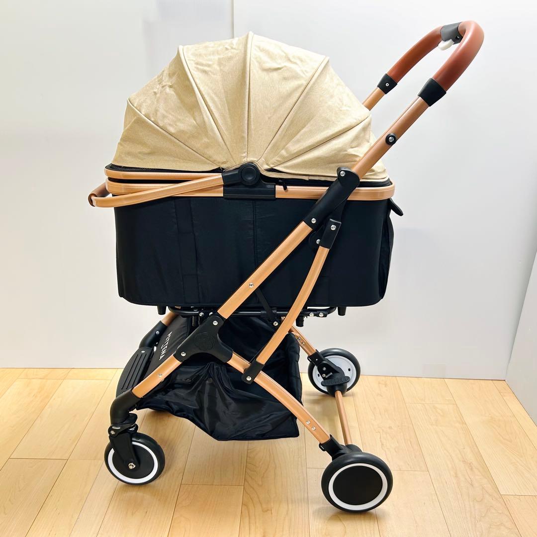 未使用 PETTENA 折りたたみ軽量ペットカート Kight ゴールド